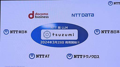 NTTの生成AI「tsuzumi」が商用化、日本語性能・低コストなど武器に浸透目指す