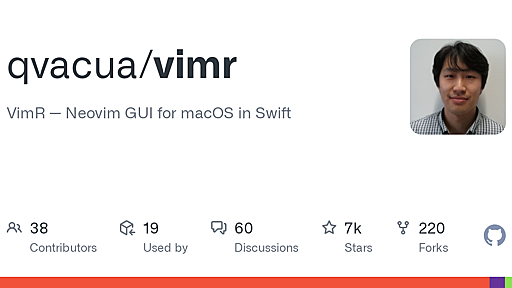 GitHub - qvacua/vimr: VimR — Neovim GUI for macOS in Swift