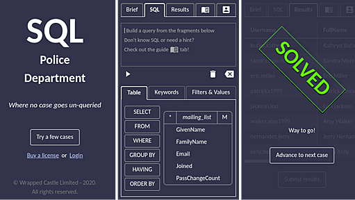 Learn SQL while solving crimes! SQL Police Department