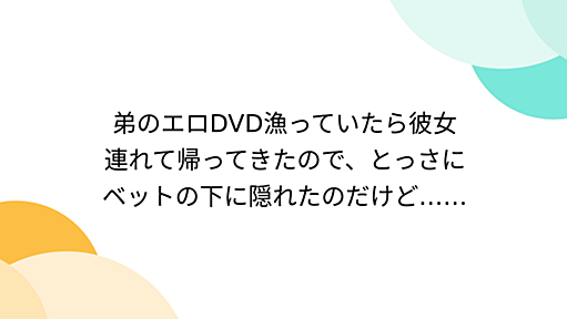 弟のエロDVD漁っていたら彼女連れて帰ってきたので、とっさにベットの下に隠れたのだけど……