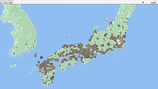 日本列島の弥生時代と古墳時代のほぼ全ての銅鏡が示された分布図が話題となる→可視化されたことで地域的な差異などが一目瞭然に、分類毎の分布図も公開される