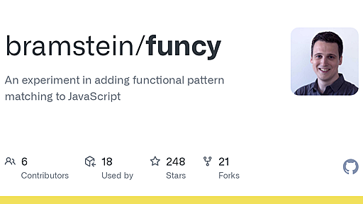 GitHub - bramstein/funcy: An experiment in adding functional pattern matching to JavaScript