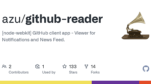 GitHub - azu/github-reader: [node-webkit] GitHub client app - Viewer for Notifications and News Feed.