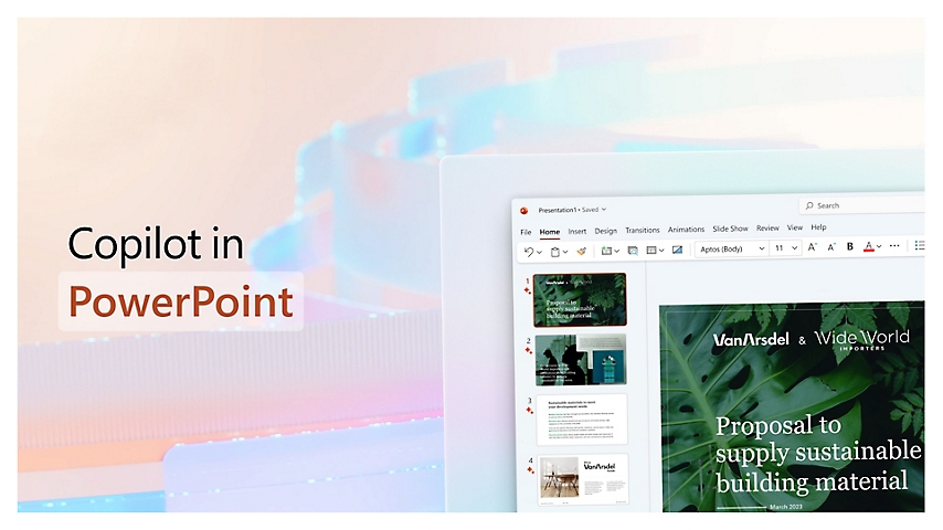 A screenshot of Copilot in PowerPoint