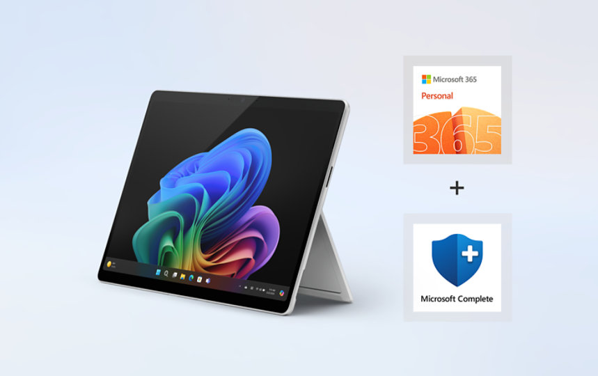 Surface Pro with Microsoft 365 and Microsoft Complete.