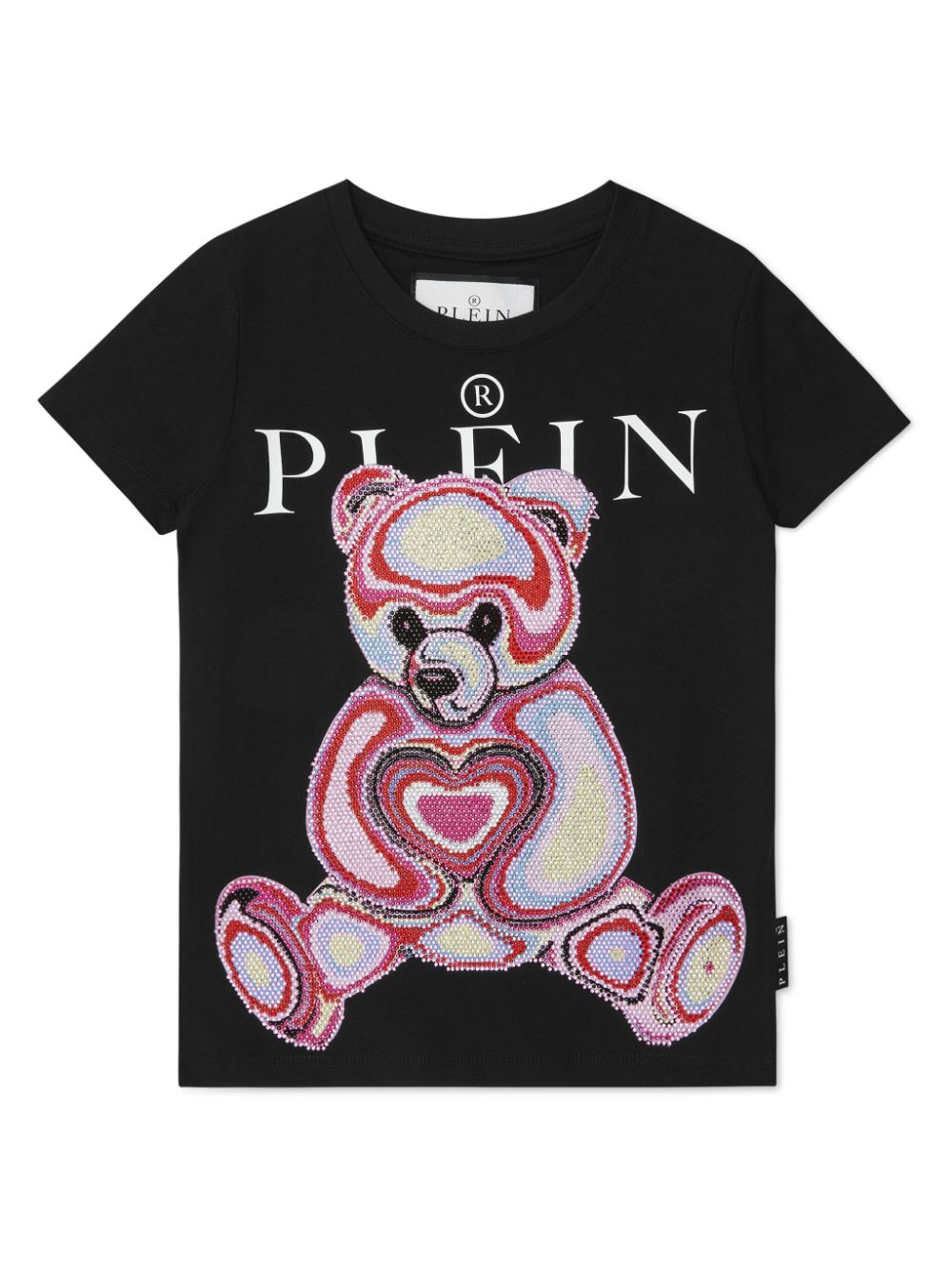 Philipp Plein Kids' Teddy Bear-print Cotton T-shirt In Black