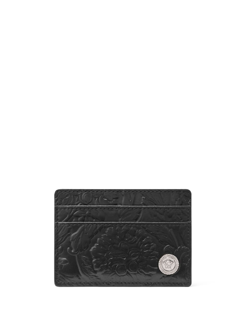 Versace Medusa Biggie Leather Cardholder In Black