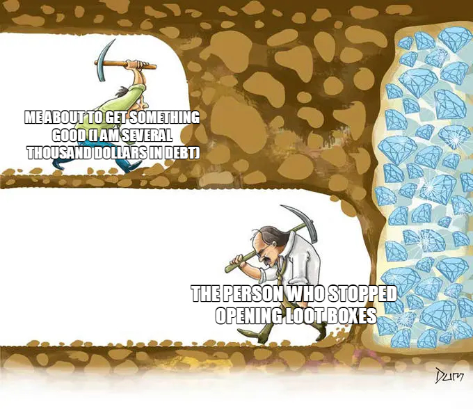 Digging for Diamonds (Never Give Up) Meme Template