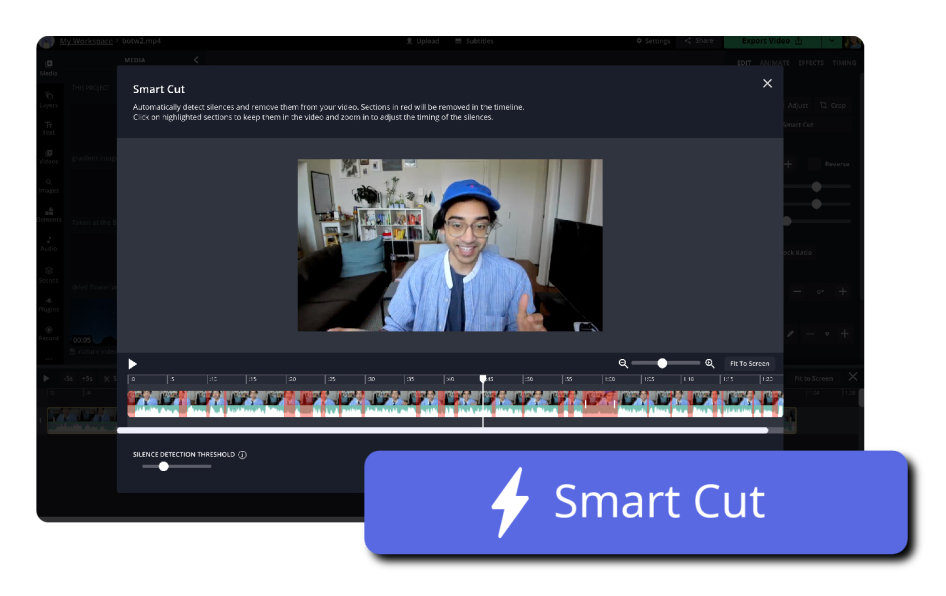 Screenshot of Smart Cut modal