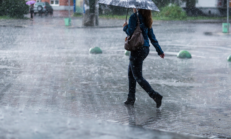 Walking in rain