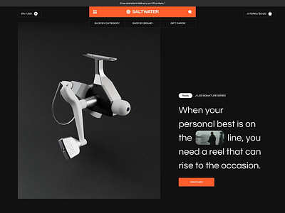 Saltwater - Fishing Tackle animation desktop e commerce ecommerce fishing motion design ui