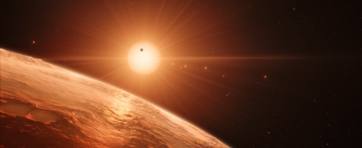 Artist’s impression of the TRAPPIST-1 planetary system