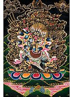 Six-Armed Winged Vajrakumara (Vajrakilaya) in Yab Yum