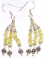 Faceted Peridot Shower Earrings