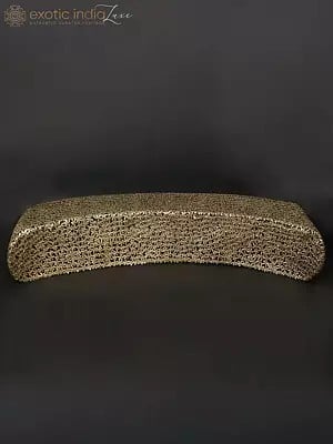 84" Large Designer Sofa Made of Brass Flowers