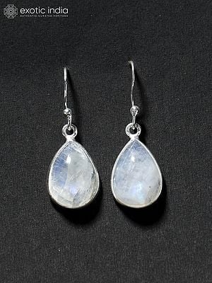 Rainbow Moonstone Hook Earrings