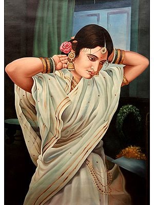 Lady Dressing Herself Oil Painting on Canvas