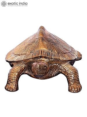 3'' Small Tortoise Bronze Figurine | Madhuchista Vidhana (Lost-Wax) | Panchaloha Bronze from Swamimalai