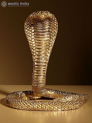 7" Brass Serpent Statue