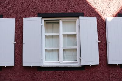 Closed door of building