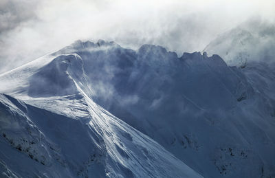 View of snowcapped mountains against sky