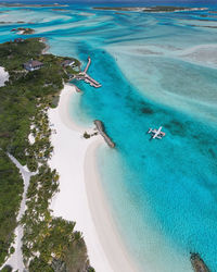 High angle view of beach