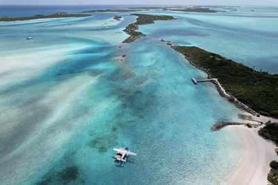 High angle view of beach