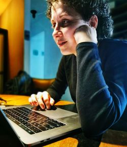 Business woman working on computer during the quarantine