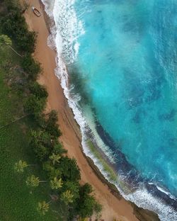 High angle view of beach