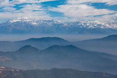 Scenic view of mountains against sky