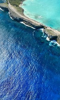 High angle view of sea