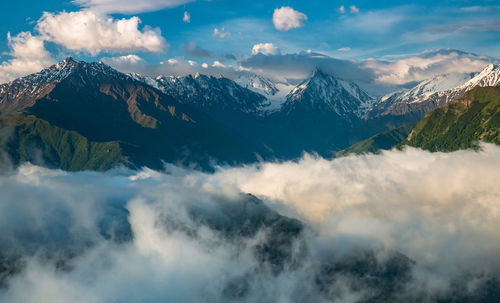 Mountains of chechnya in the caucasus.