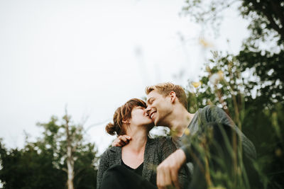 Happy couple in park