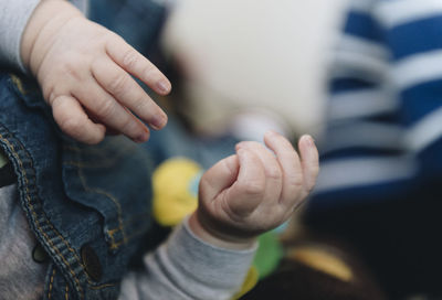 Close-up of baby hands