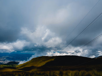 Scenic view of land against sky