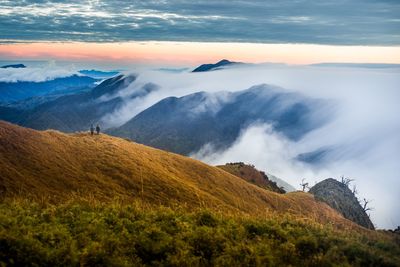 Scenic view of mountains against sky