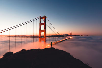 Golden gate bridge and cloudscape during sunset