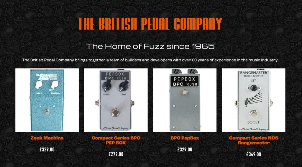 Website from British Pedal Company