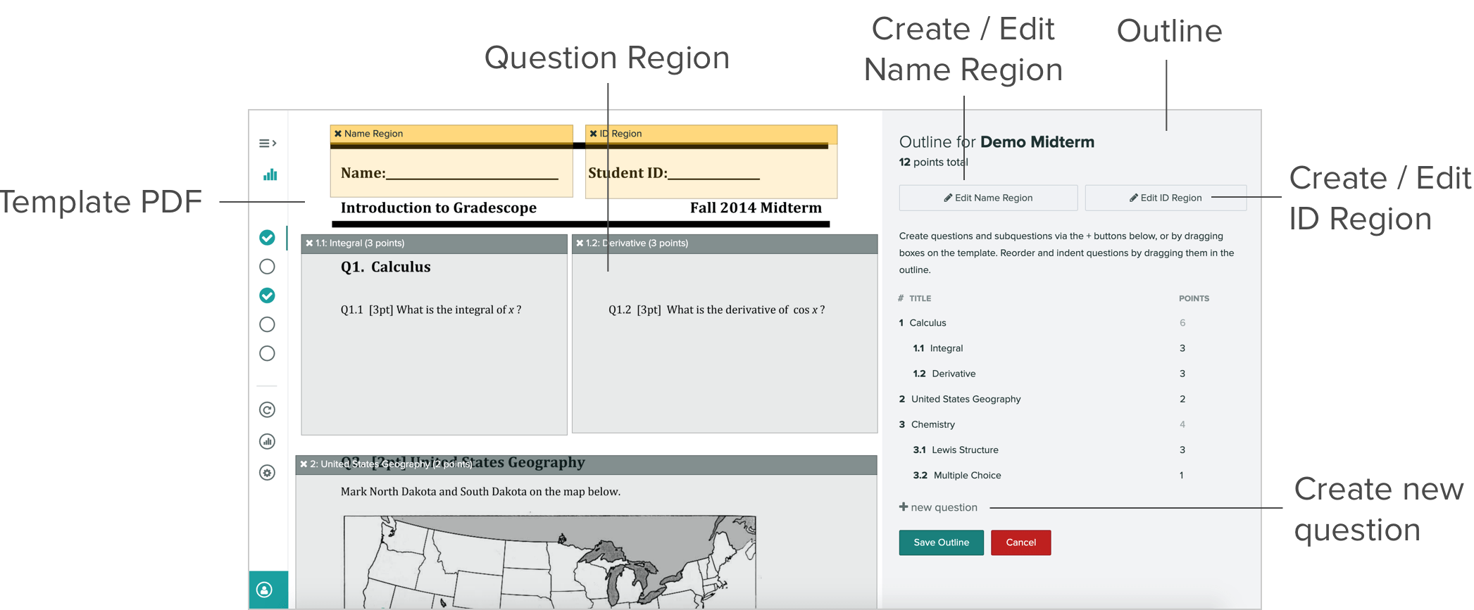 Interface for creating/editing the assignment outline