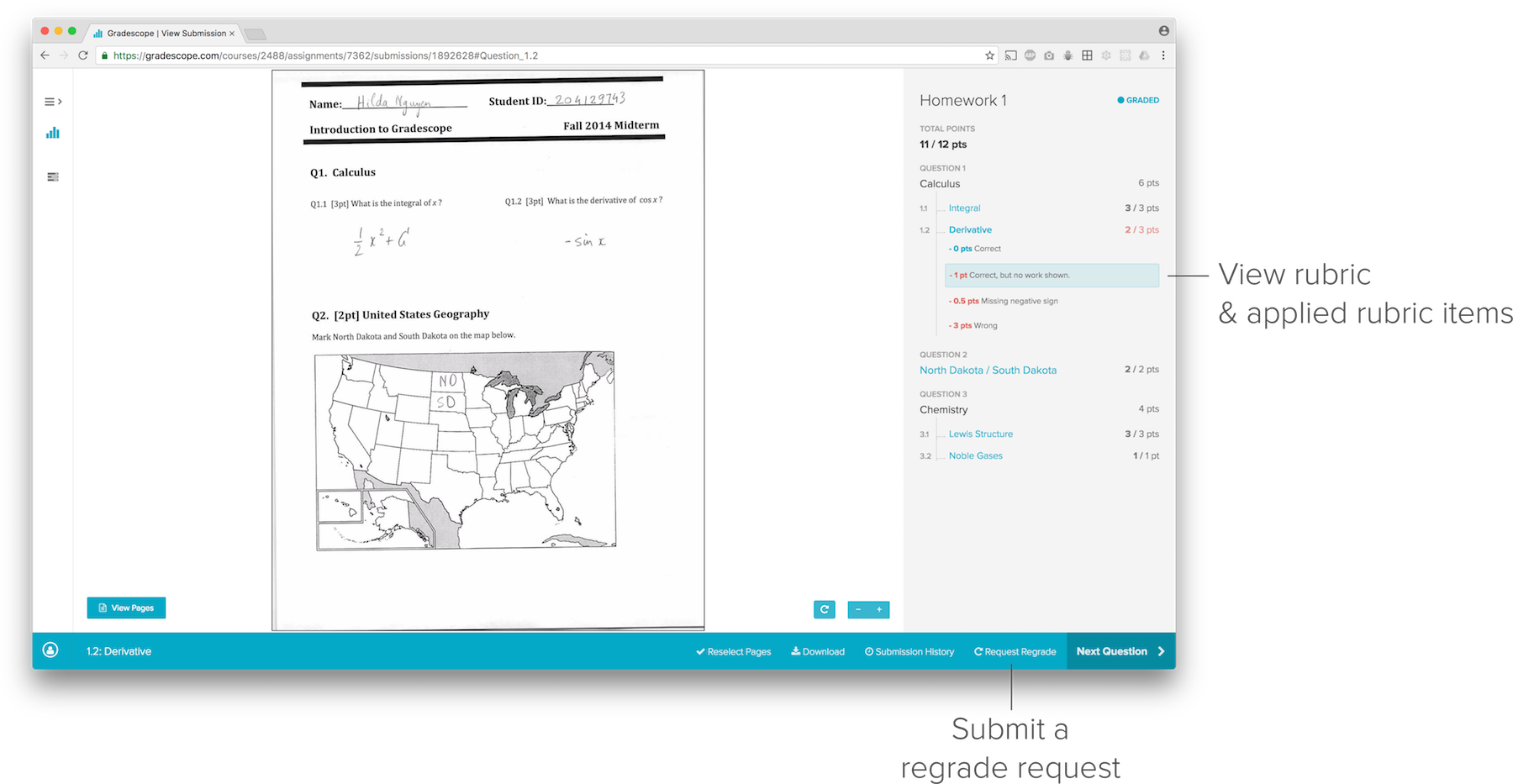 How to view grading and request a regrade