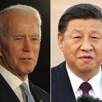 ＜左＞米国のバイデン大統領＝高本耕太撮影＜右＞中国の習近平国家主席＝福岡静哉撮影