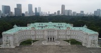 The State Guest House, Akasaka Palace is seen in this photo taken by a drone in Tokyo's Minato Ward on Aug. 10, 2017. (Mainichi)