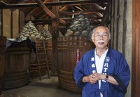 Nobutaro Asai, president of Maruya Hatcho Miso Co., is pictured in Okazaki, Aichi Prefecture, central Japan, on Oct. 12, 2024. (Kyodo)