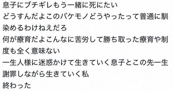 発達障害のある子を持つ女性が投稿した内容＝Xより（画像の一部を加工しています）