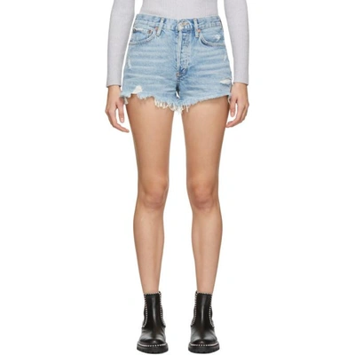 Agolde Parker Distressed Denim Shorts In Swapmeet