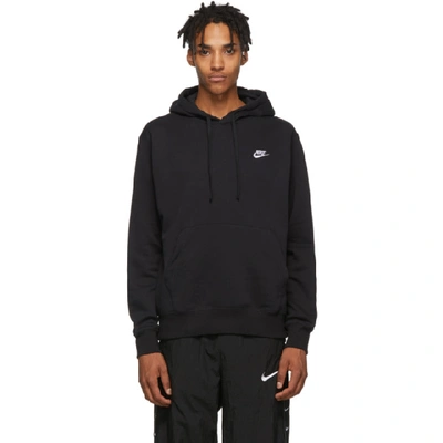 Nike Embroidered Logo Hoodie In Black