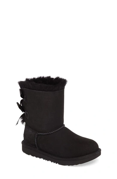 Ugg Kids' Bailey Bow Ii Water Resistant Genuine Shearling Boot In Black