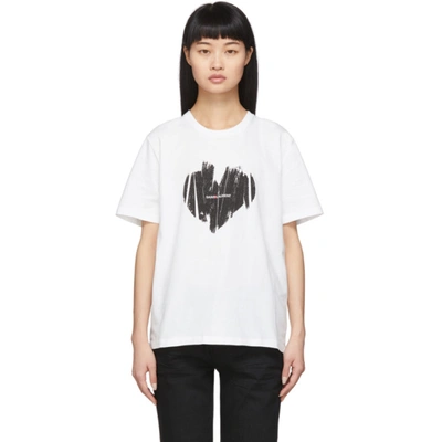 Saint Laurent Printed Cotton-jersey T-shirt In Naturel Noir