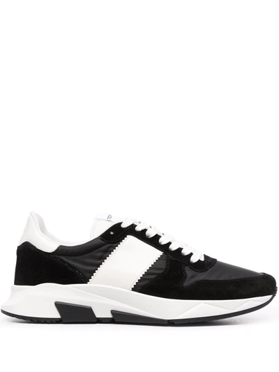 Tom Ford Jagga Leather-trimmed Nylon And Suede Trainers In Nero