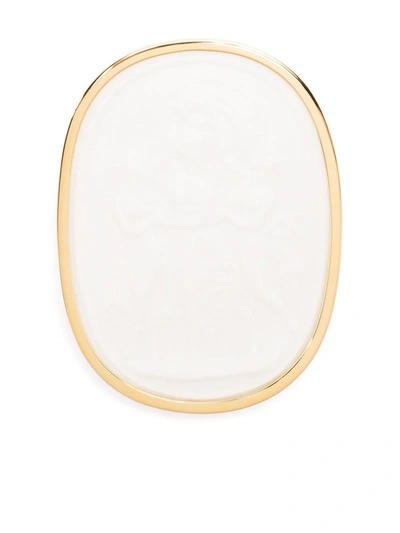 Simone Rocha Embossed Porcelain Brooch In White